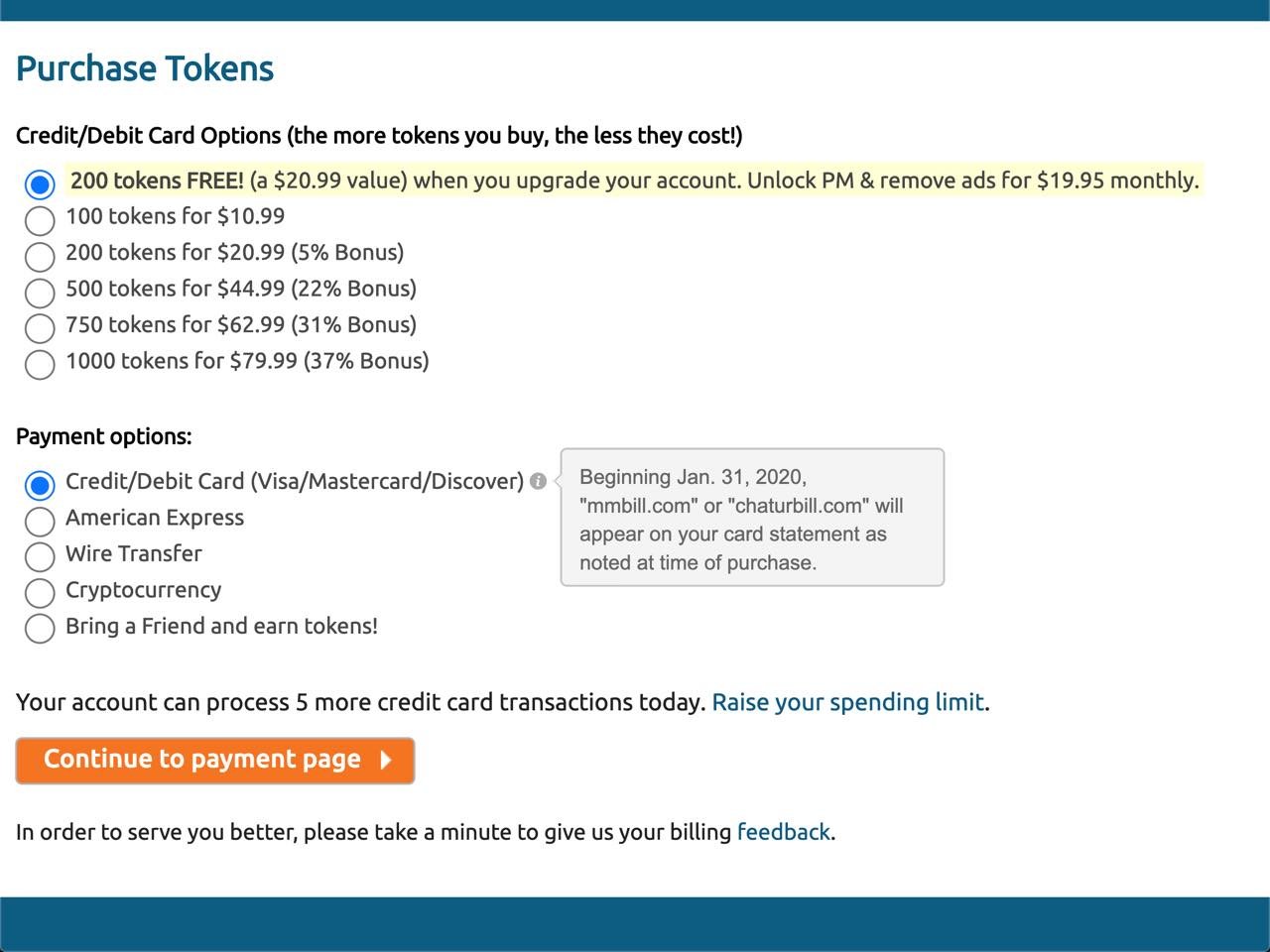 chaturbate token pricing structure